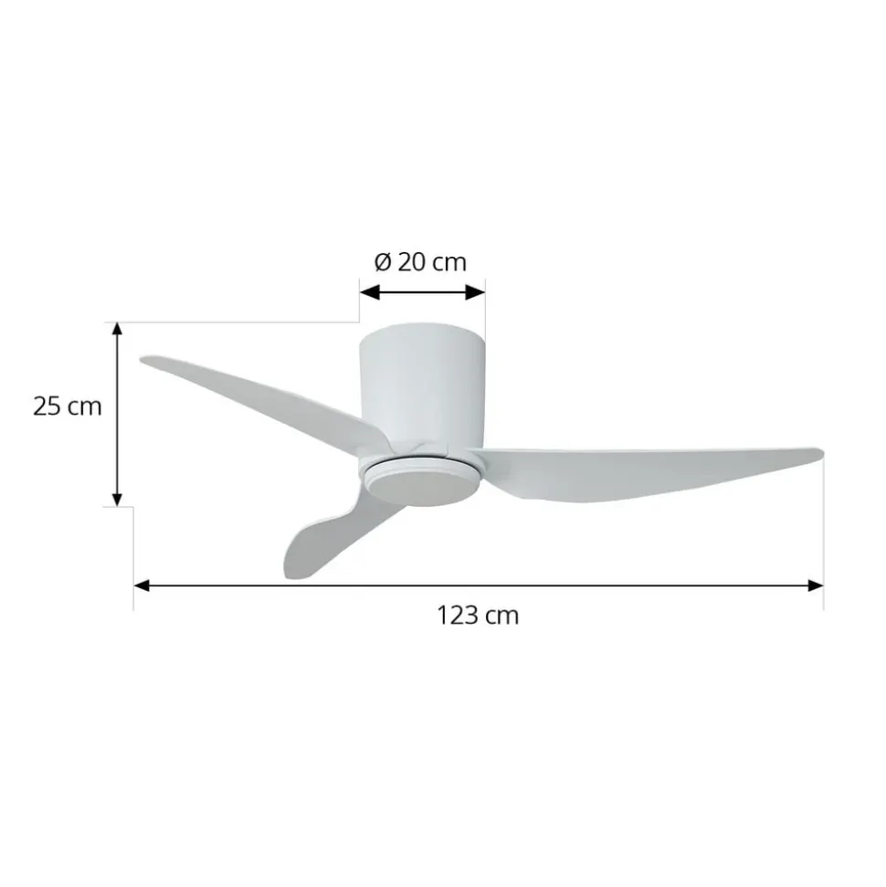 Lindby loftventilator Aulo, hvid, DC, støjsvag, Ø 123 cm