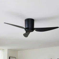 Lindby loftventilator Aulo, sort, DC, støjsvag, Ø 123 cm