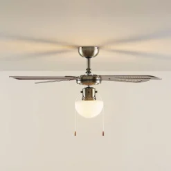 Lindby loftventilator med lys Rakan, støjsvag, Ø 106 cm