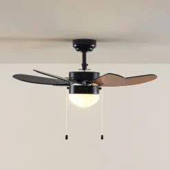 Lindby loftventilator Minja, sort, støjsvag, 78 cm, E14