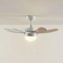 Lindby loftventilator Minja, hvid, træ
