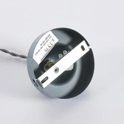 Lindby Louisanne pendellampe, Ø35cm, grågrøn, metal, glas