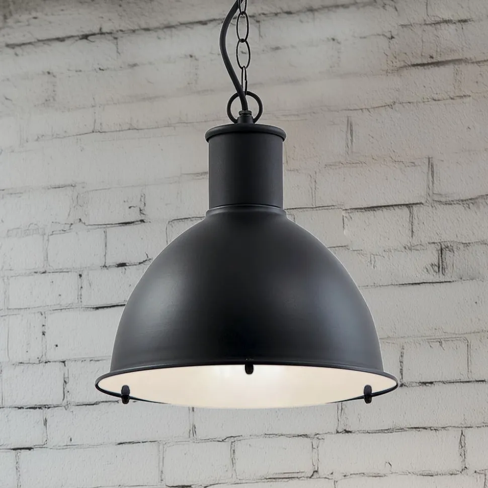 Lindby Luciane udendørs pendel, sort, aluminium, Ø 31,8 cm