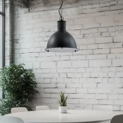 Lindby Luciane udendørs pendel, sort, aluminium, Ø 31,8 cm