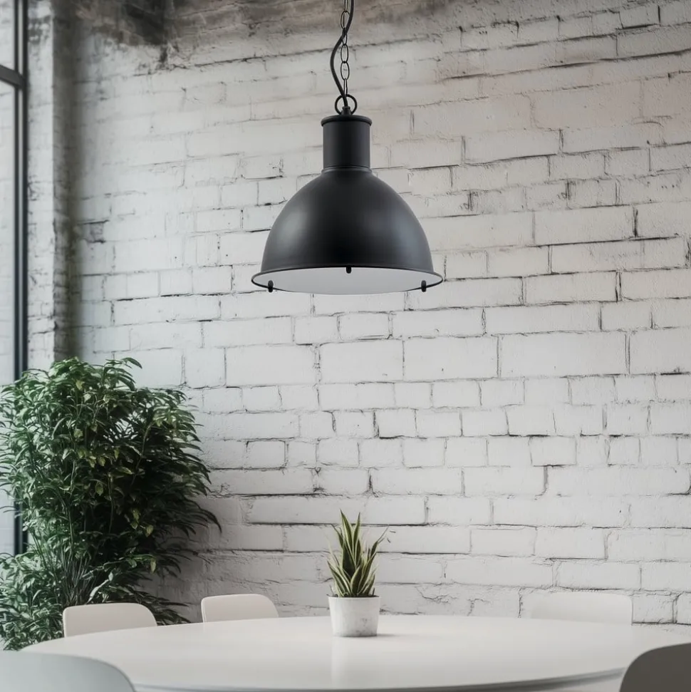 Lindby Luciane udendørs pendel, sort, aluminium, Ø 31,8 cm