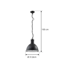 Lindby Luciane udendørs pendel, sort, aluminium, Ø 31,8 cm