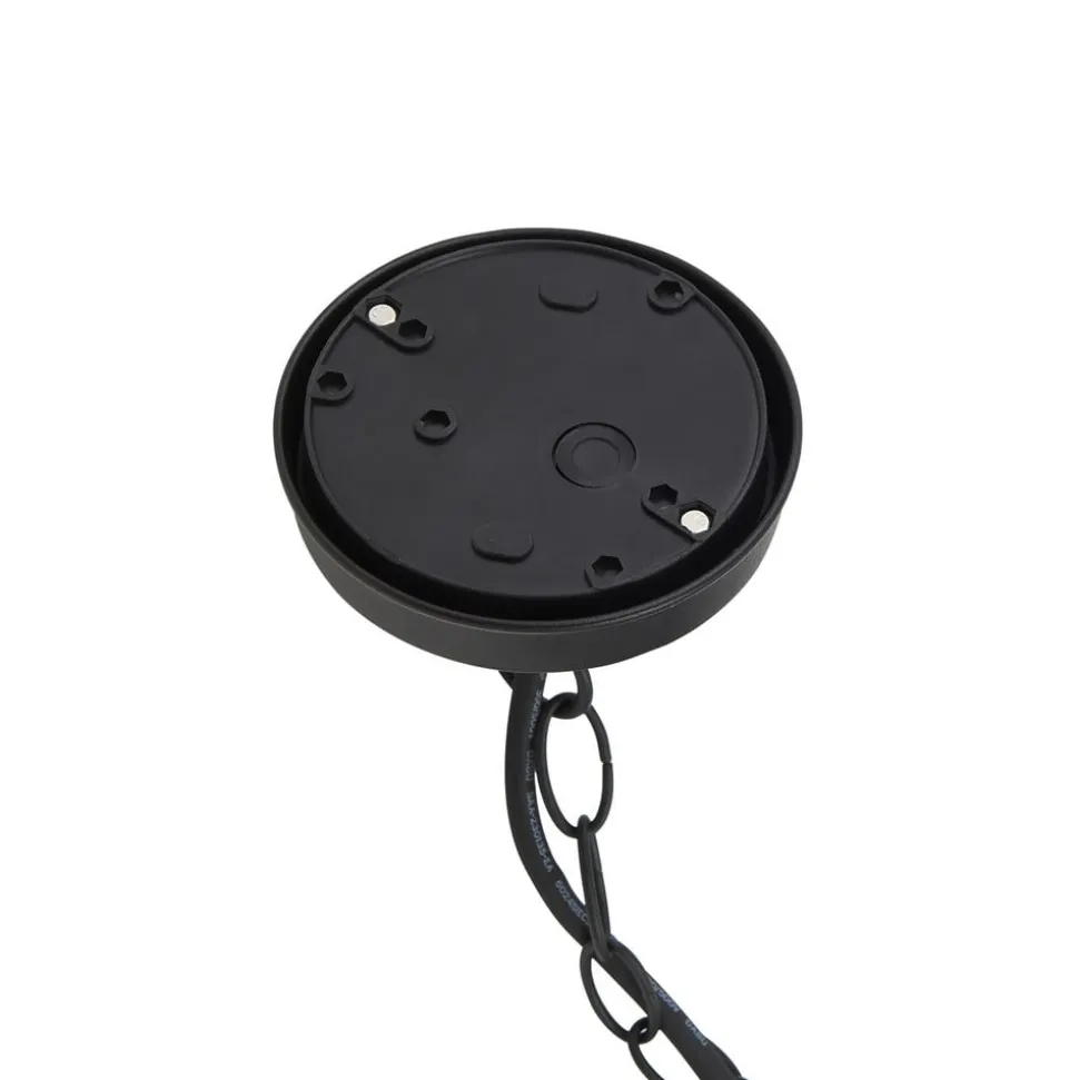 Lindby Luciane udendørs pendel, sort, aluminium, Ø 31,8 cm
