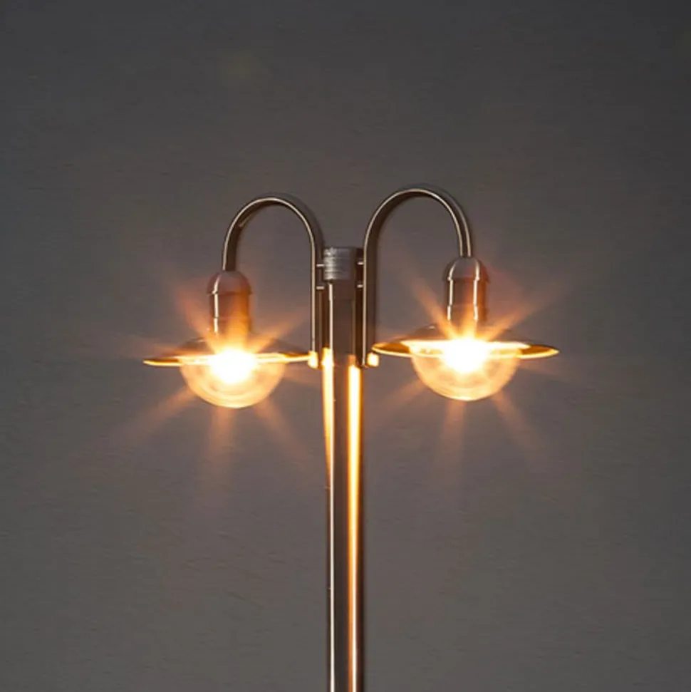Lindby lygtepæl Damion, 200 cm, 2 lyskilder, E27, IP44