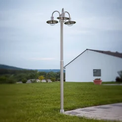 Lindby lygtepæl Damion, 200 cm, 3 lyskilder, E27, IP44
