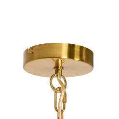 Lindby lysekrone Elanova, messing, 6 lyskilder, Ø 70 cm, E14