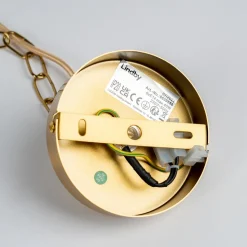 Lindby lysekrone Elanova, messing, 6 lyskilder, Ø 70 cm, E14