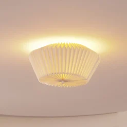 Lindby Magali loftlampe, hvid, papir, Ø 45 cm, E27