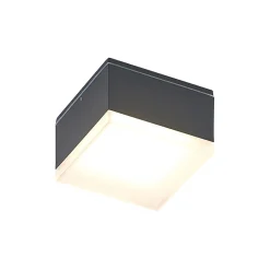 Lindby Mathea udendørs LED-loftlampe, kantet