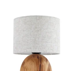 Lindby Mayumi bordlampe, højde 31 cm, træ, tekstil
