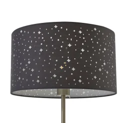 Lindby Melanie gulvlampe, grå, stof, Ø 36 cm, 2 lyskilder.