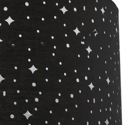 Lindby Melanie gulvlampe, sort, stof, Ø 36 cm, 2 lyskilder.