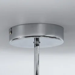 Lindby Melia loftlampe, lilla/pink/orange, tekstil, Ø56cm