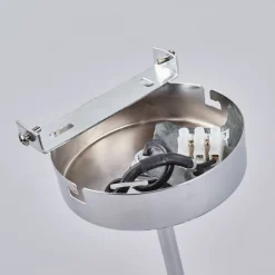 Lindby Melia loftlampe, sort/brun, tekstil, Ø 56cm