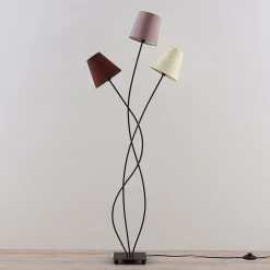 Lindby Melis gulvlampe, 130 cm, 3 lyskilder, tekstil