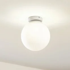 Lindby Meriala loftlampe hvid, glas Ø 25 cm