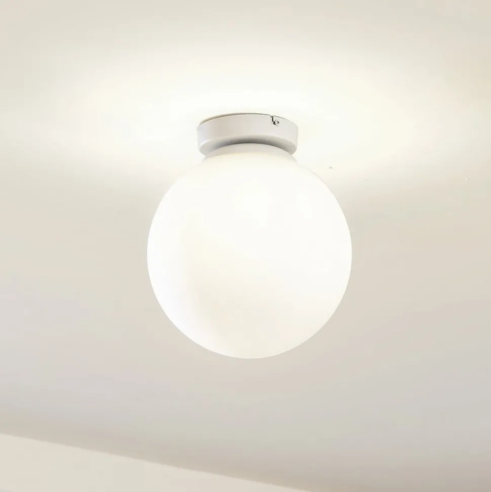 Lindby Meriala loftlampe hvid, glas Ø 25 cm