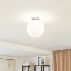 Lindby Meriala loftlampe hvid, glas Ø 25 cm