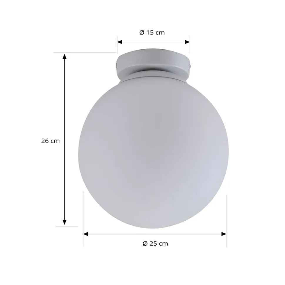 Lindby Meriala loftlampe hvid, glas Ø 25 cm