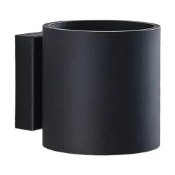 Lindby Mirza væglampe i aluminium, rund, sort