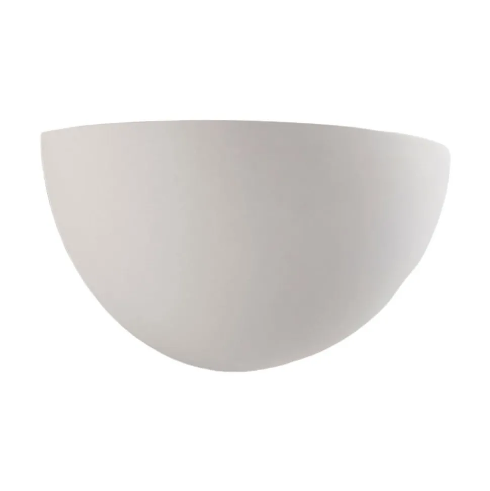 Lindby Narin uplight væglampe, hvid, gips, halvcirkelformet, 28 cm