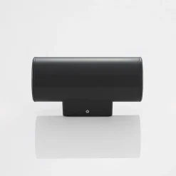 Lindby Nati udendørs væglampe, 22 cm, antracit, IP54, rund