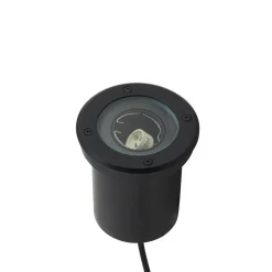 Lindby nedgravningslampe Cliff, Ø 13 cm, rund, sort
