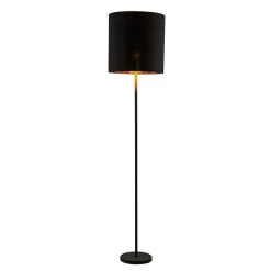 Lindby Nymar gulvlampe, tekstil, sort-guld