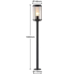 Lindby Ojali vejlampe, rund, mørkegrå