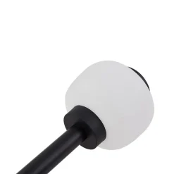 Lindby Orfeas sokkellampe, sort/hvid, aluminium, Ø 24 cm