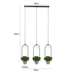 Lindby Orna hængelampe, 3 lyskilder, blomsterampel