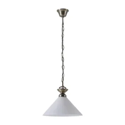 Lindby Otis pendellampe, Ø 30 cm, hvid, glas, kegle, E27