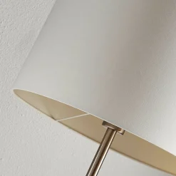 Lindby Parsa gulvlampe, hvid, tekstil, højde 167 cm, E27