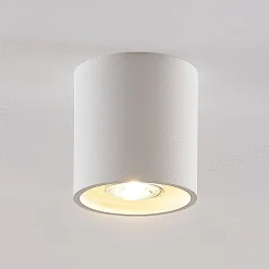 Lindby Parvin aluminium downlight, rund, hvid