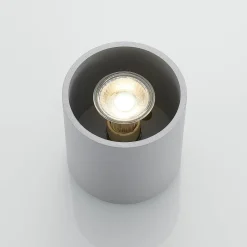 Lindby Parvin aluminium downlight, rund, grå