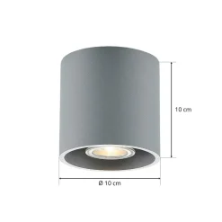 Lindby Parvin aluminium downlight, rund, grå