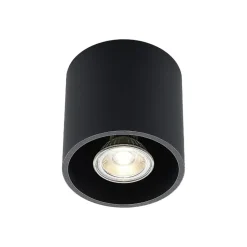 Lindby Parvin aluminium downlight, rund, sort