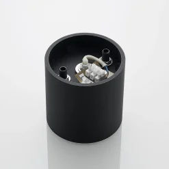 Lindby Parvin aluminium downlight, rund, sort