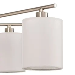 Lindby Pellinora loftlampe, nikkelfarve/hvid