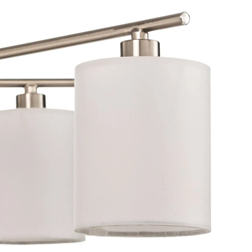 Lindby Pellinora loftlampe, nikkelfarve/hvid