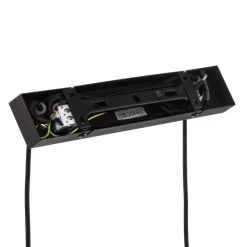 Lindby-pendel Anito, sort/guld, metal, 100 cm, E27
