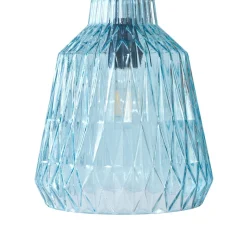 Lindby pendel Belarion, blå, 1-lys, glas, Ø 23 cm