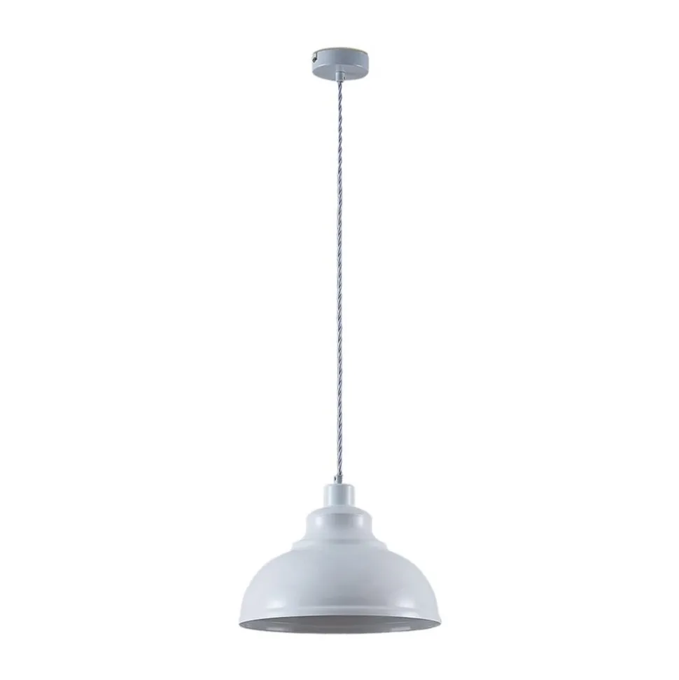 Lindby pendellampe Albertine, 29 cm, hvid, metal