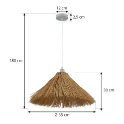 Lindby pendellampe Borys, Ø 55 cm, søgræs, E27