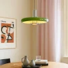 Lindby pendellampe Branford, retro, Ø 35 cm, grøn, metal