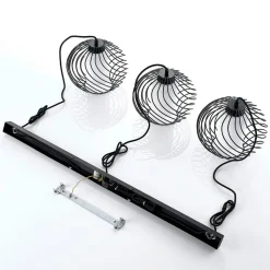 Lindby pendellampe Cedrice, 3 lyskilder, sort, metal, E27